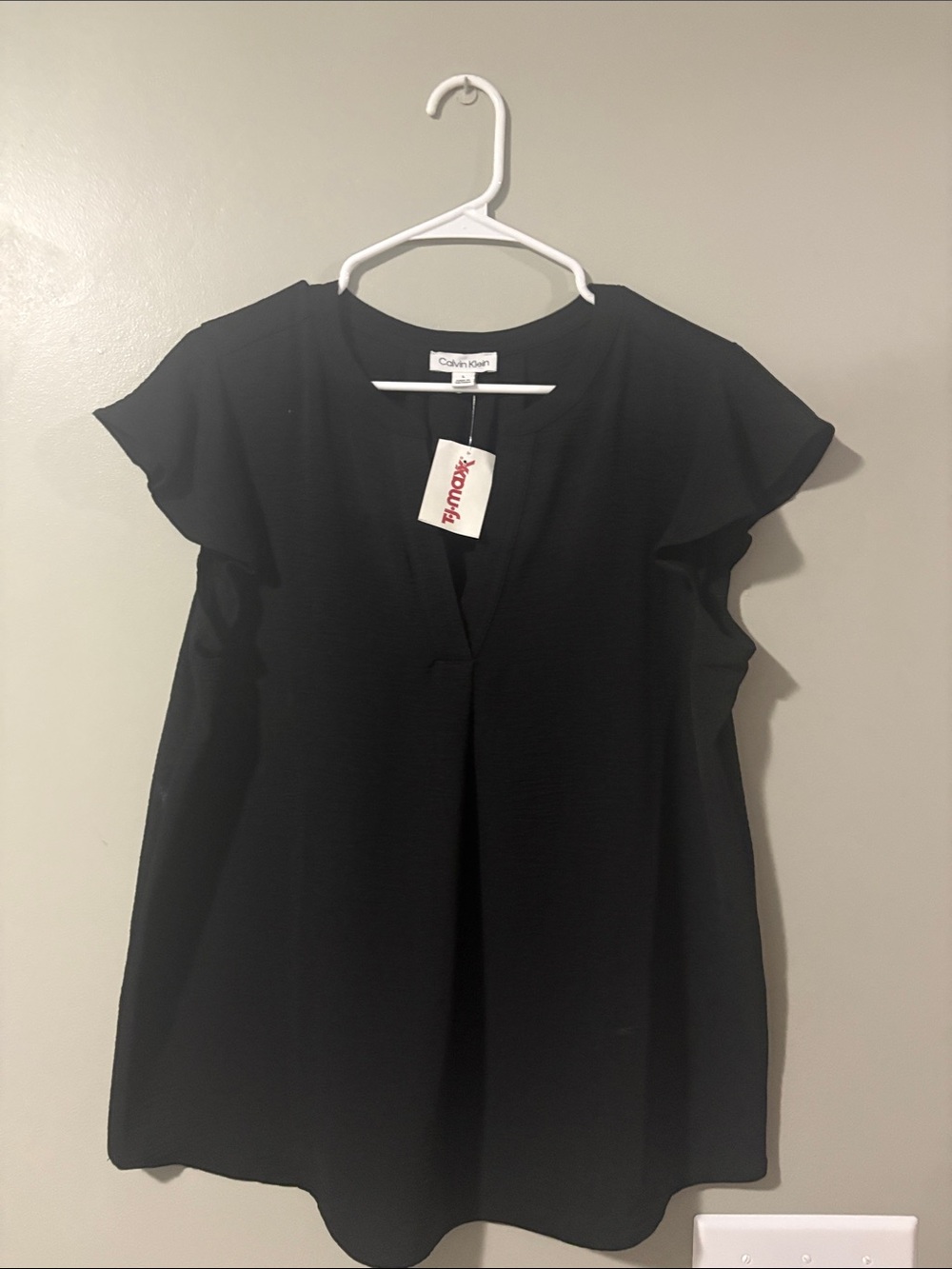 Calvin Klein Black V-Neck Top